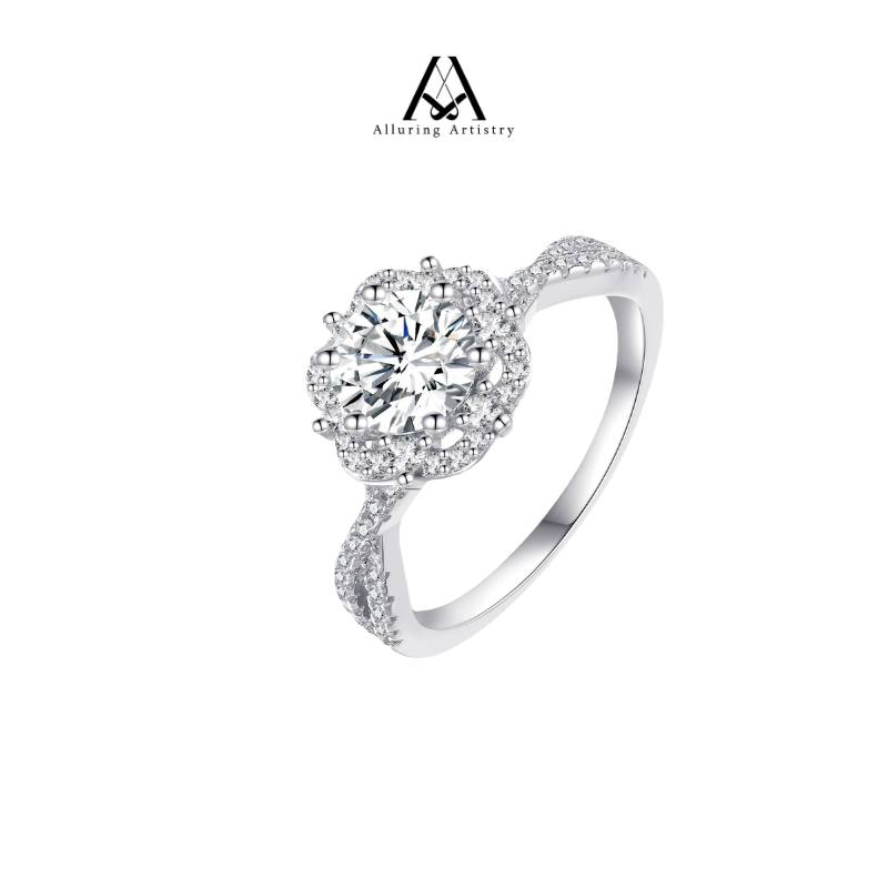 Luna Moissanite 925 Female Silver Ring