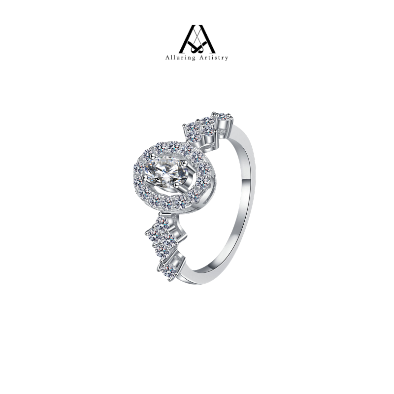 Luminous Moissanite 925 Silver Ring Female