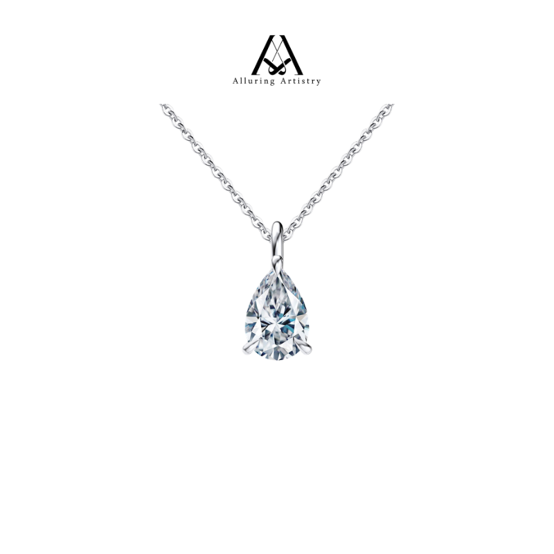 Drop Moissanite 925 Silver Necklace
