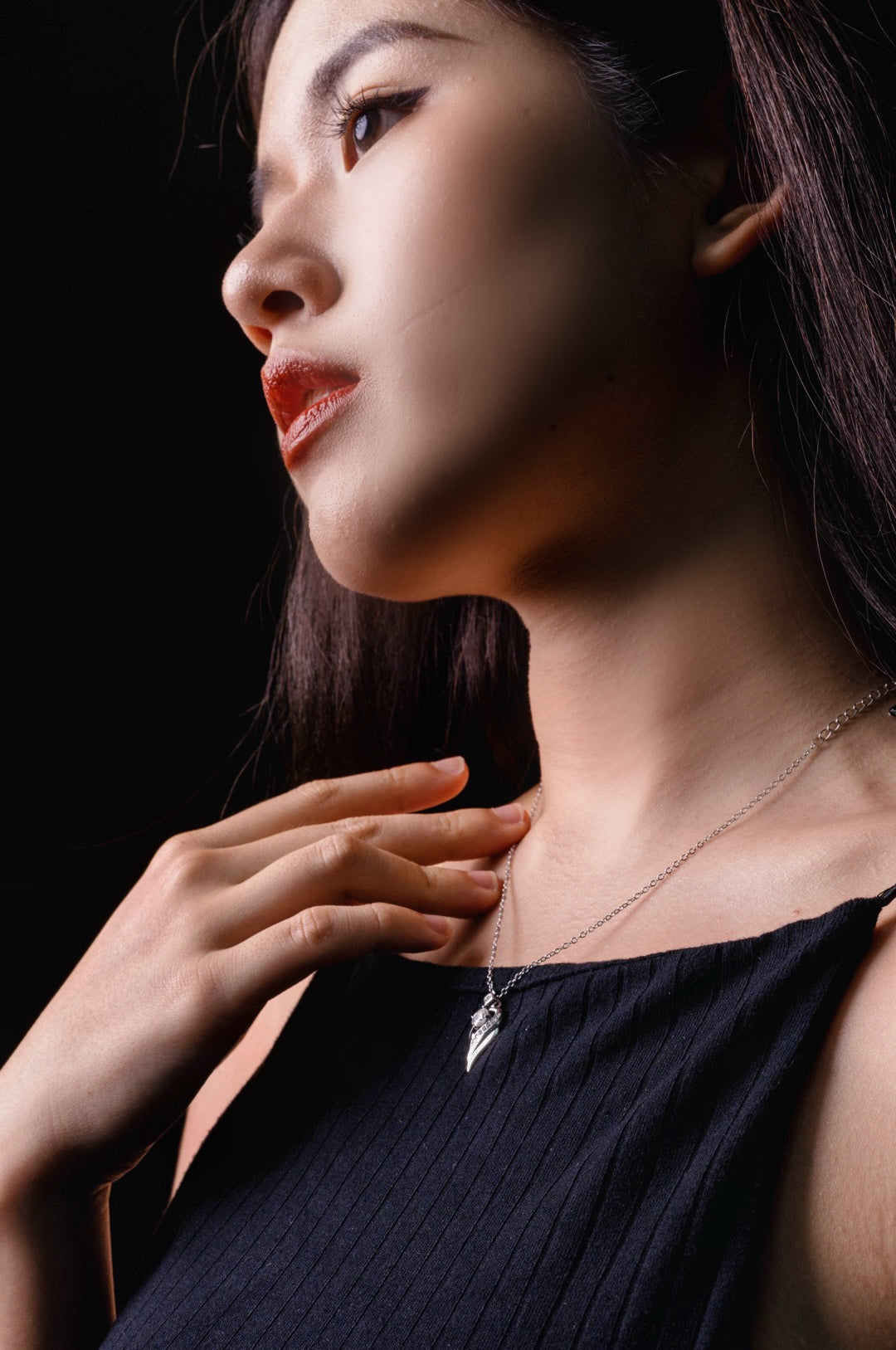 Roselle Heart Moissanite 925 Silver Necklace