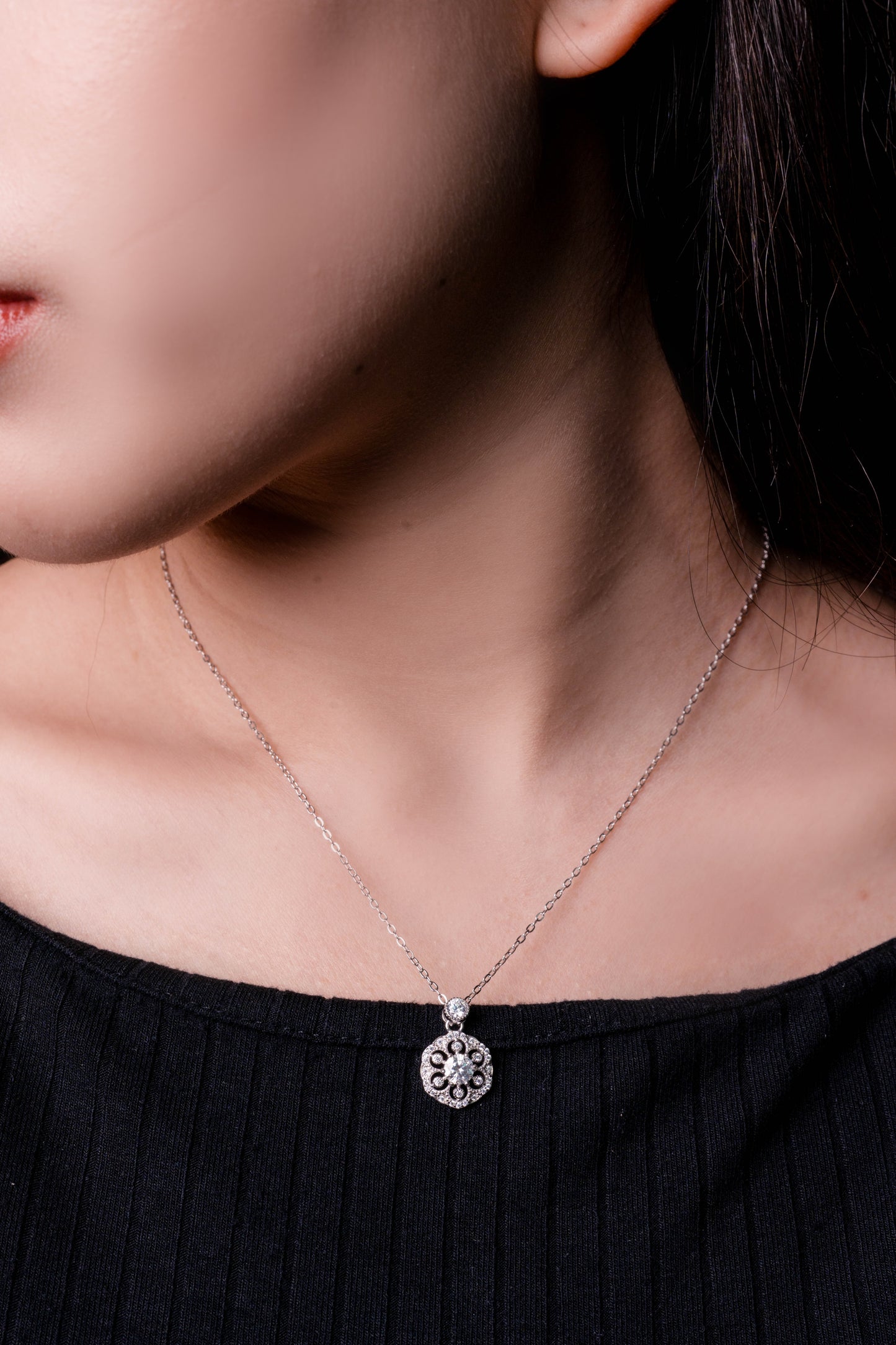 Aurealia Moissanite 925 Silver Necklace- NCE506