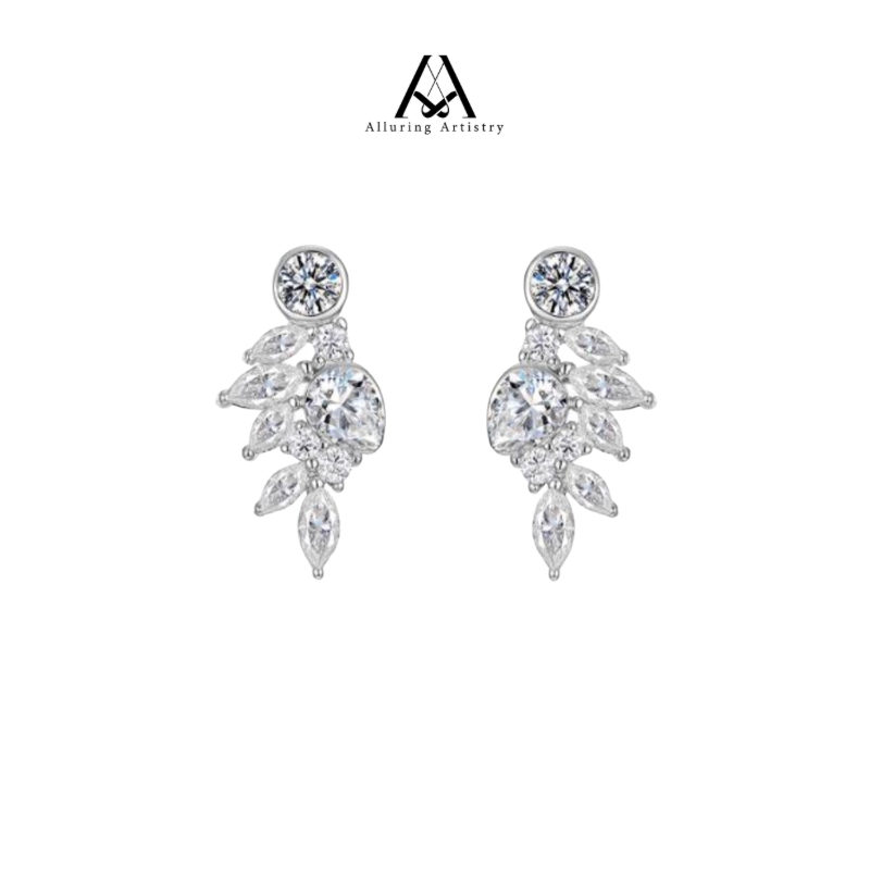 Elodie Floral Moissanite 925 Silver Earring
