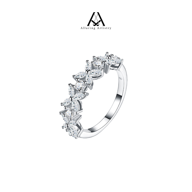 Spark Moissanite 925 Silver Female Ring