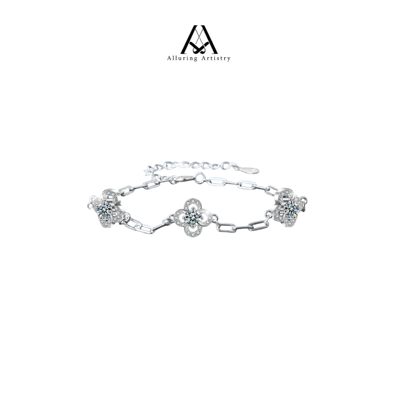 Zinnia Moissanite 925 Silver Bracelet