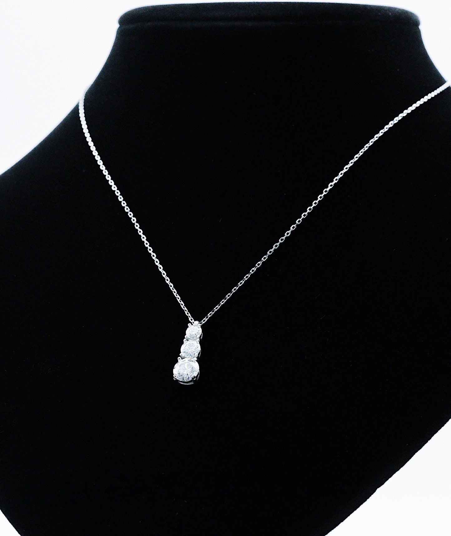 Elora Trio Moissanite 925 Silver Necklace-NCE503
