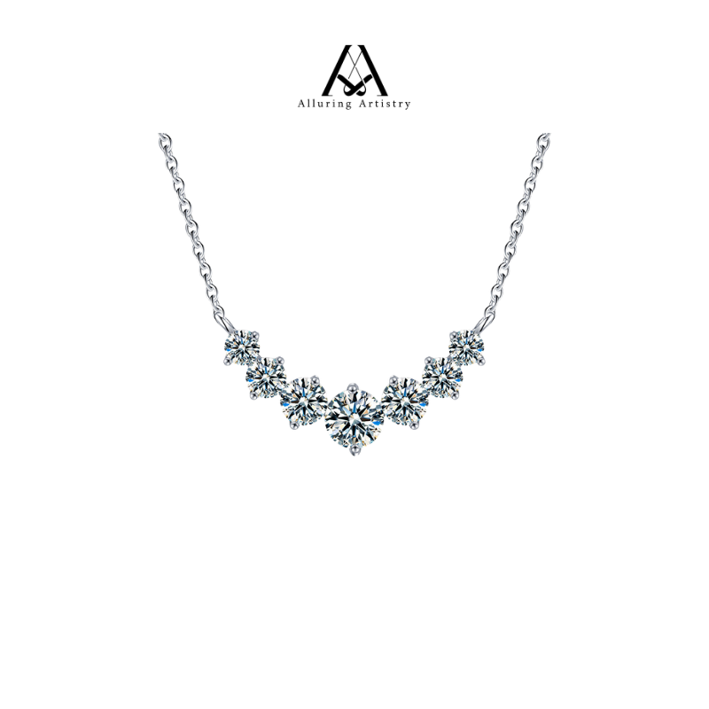 Arc Moissanite 925 Silver Necklace