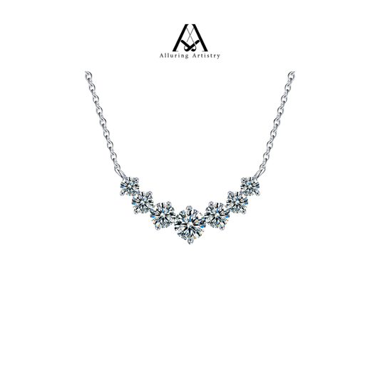 Arc Moissanite 925 Silver Necklace