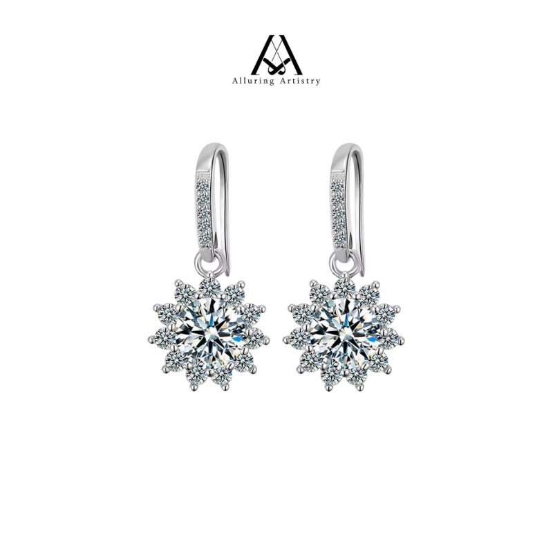 Glint Moissanite 925 Silver Earring