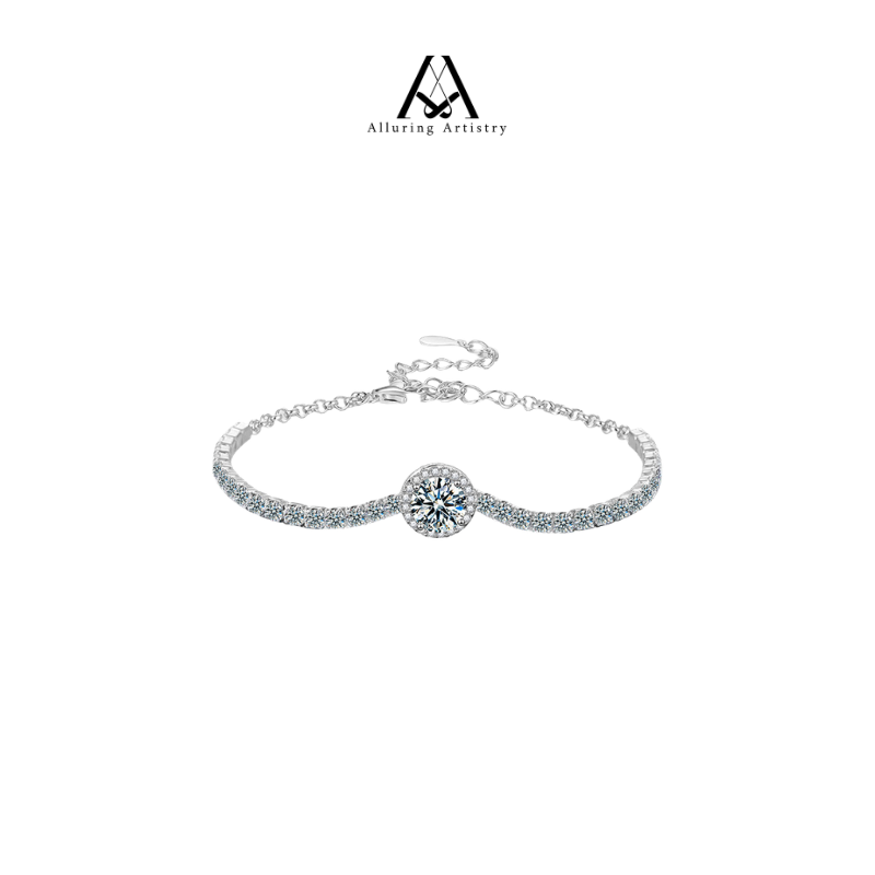 Orlina Moissanite 925 Silver Bracelet