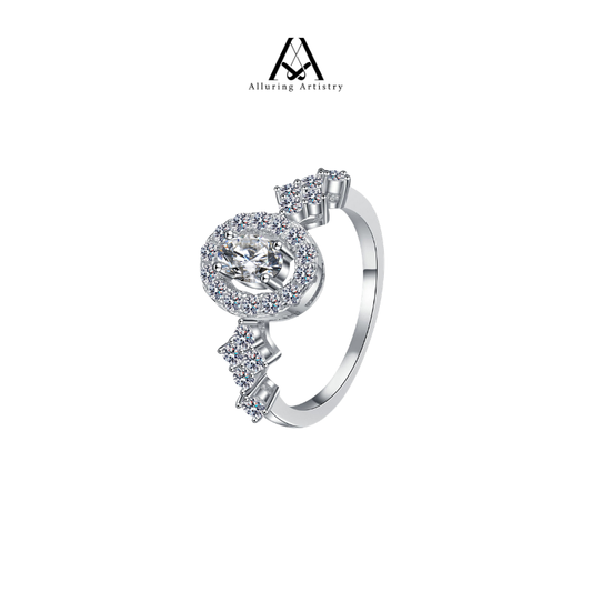 Luminous Moissanite 925 Silver Ring Female