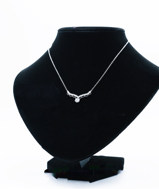 Alira Belle Moissanite 925 Silver Necklace-NCE505