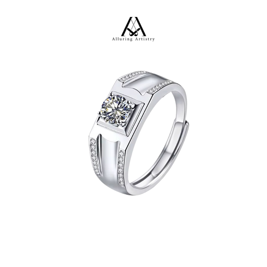 Cassian Moissanite 925 Silver Male Ring
