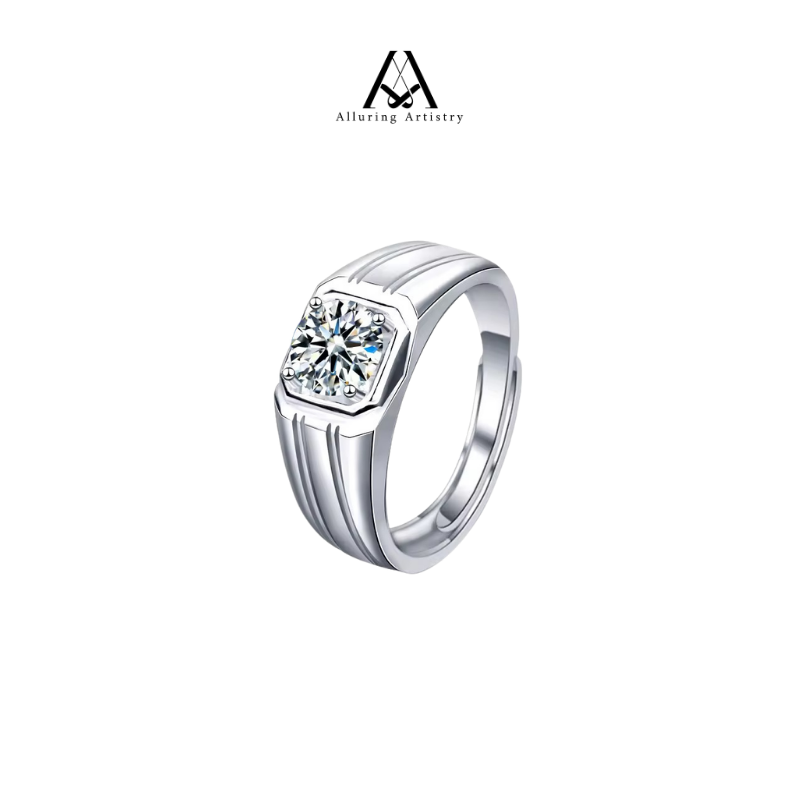 Orion Moissanite 925 Silver Male Ring