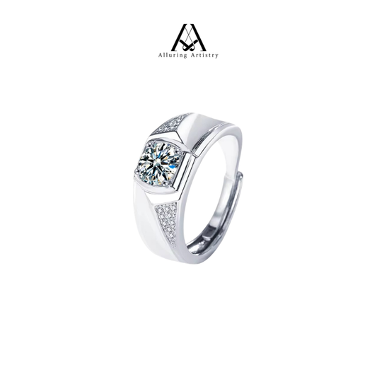 Zairos Moissanite 925 Silver Male Ring
