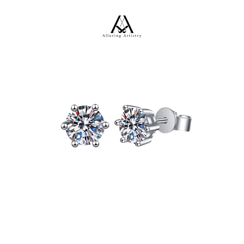 Halo Dot Mossainite 925 Silver Earring