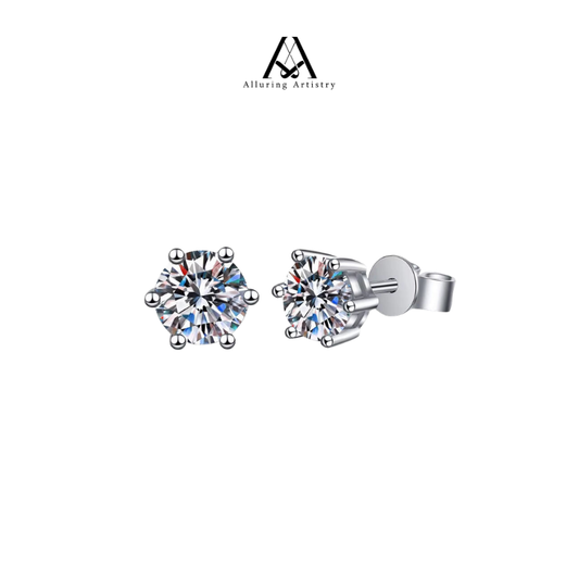Halo Dot Mossainite 925 Silver Earring