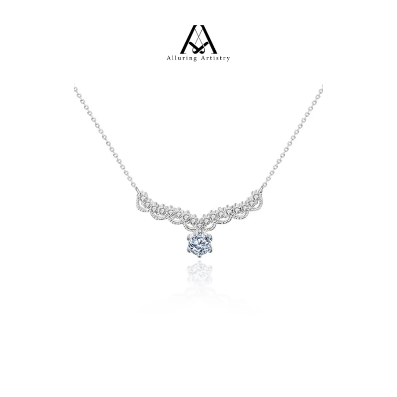 Alira Belle Moissanite 925 Silver Necklace