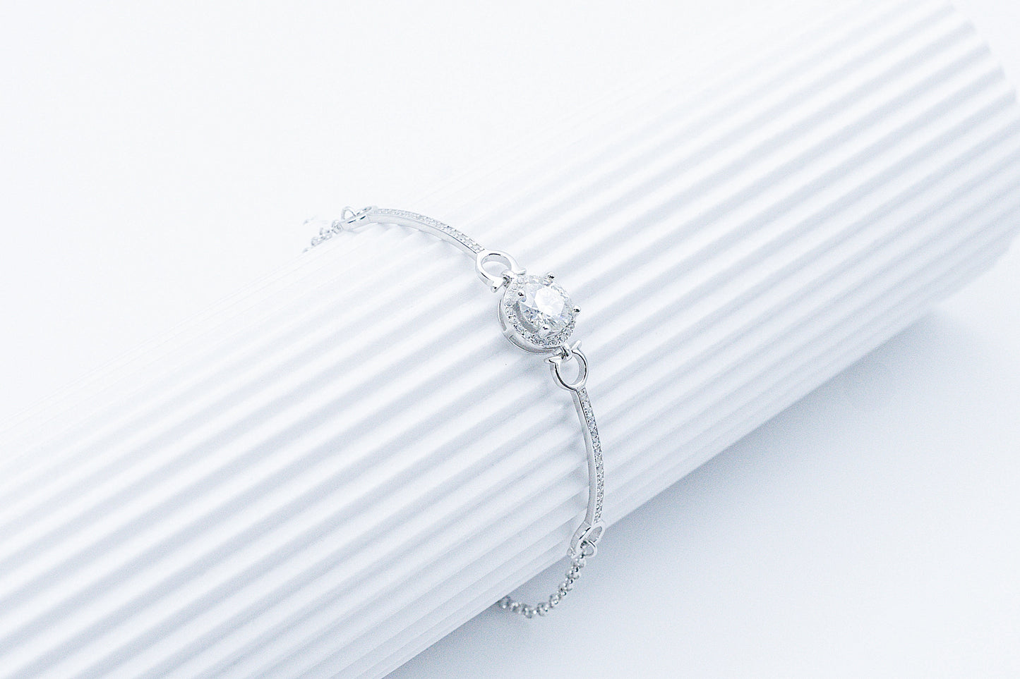 Clarion Moissanite 925 Silver Bracelet-BFT605
