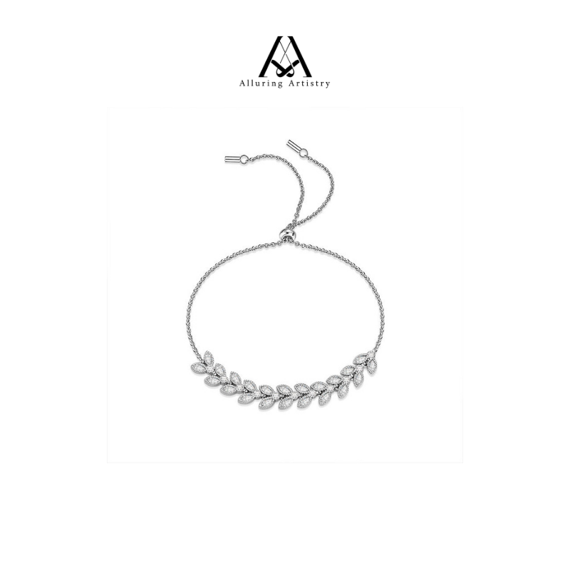 Blossara Moissanite 925 Silver Bolo Bracelet