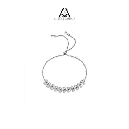 Blossara Moissanite 925 Silver Bolo Bracelet