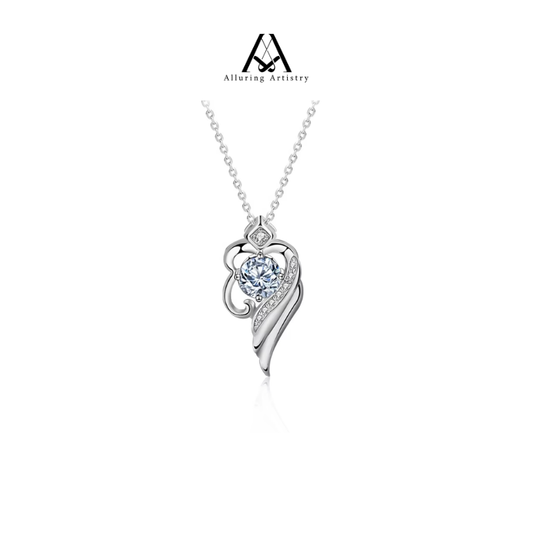 Roselle Heart Moissanite 925 Silver Necklace