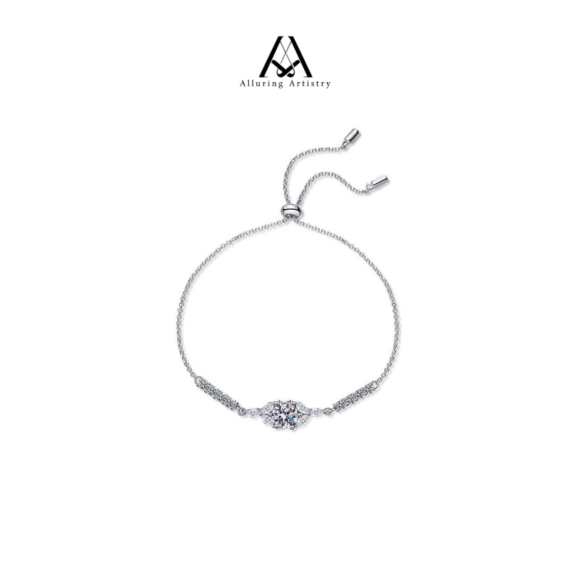Orlaya Moissanite 925 Silver Bolo Bracelet