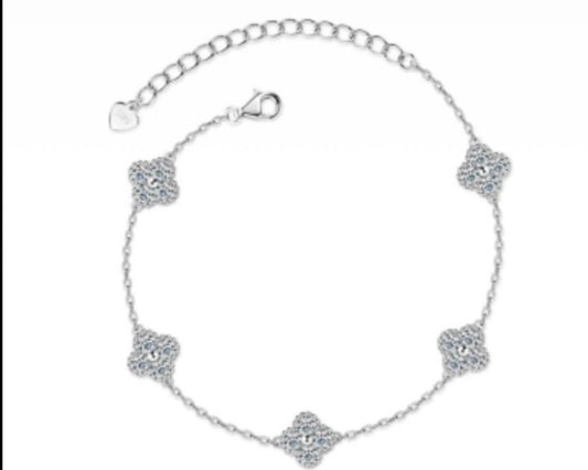 Lucky Moissanite 925 Silver Bracelet