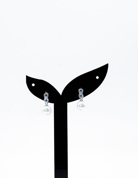 Pearlux Moissanite 925 Silver Earring-AAE401