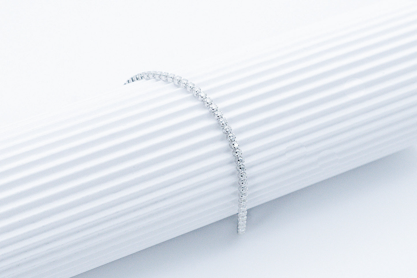 Primavera 2mm Moissanite 925 Silver Tennis Bracelet-BTF604