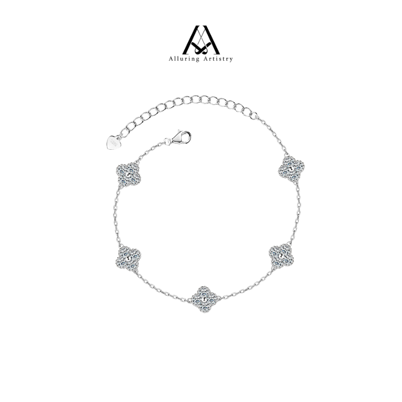 Lucky Moissanite 925 Silver Bracelet