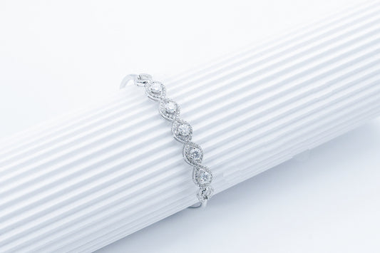 Camellia Moissanite 925 Silver Bracelet-BFT609