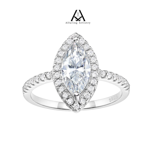 Clara Moissanite 925 Female Silver Ring