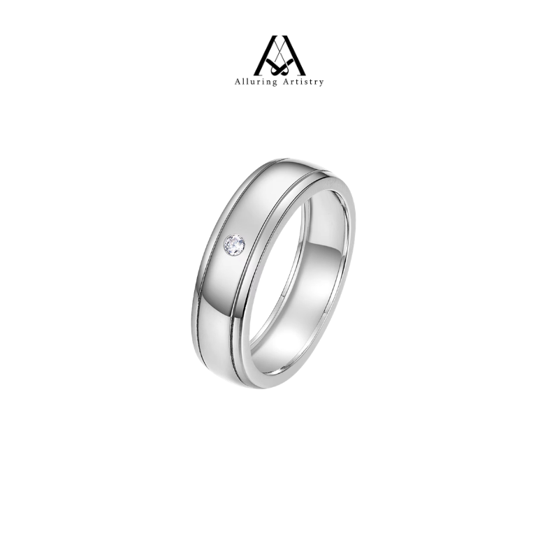 Regent Moissanite 925 Male Silver Ring