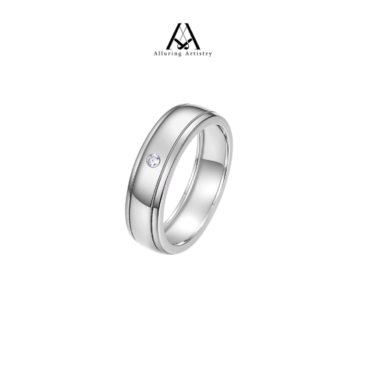Regent Moissanite 925 Male Silver Ring