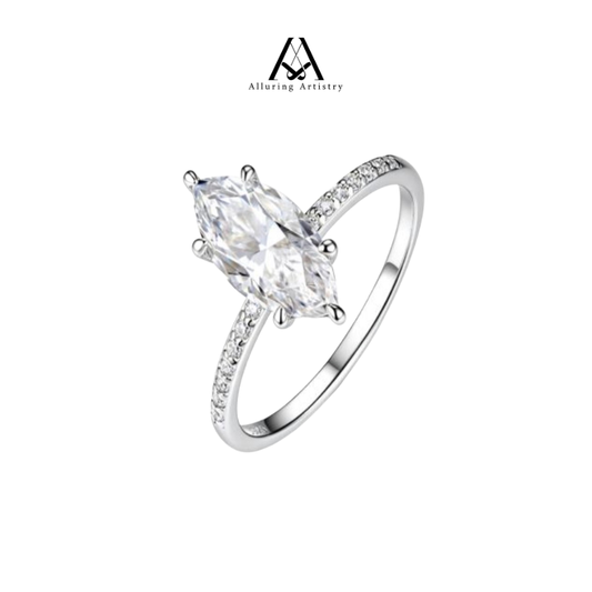 Anastasia Moissanite 925 Female Silver Ring