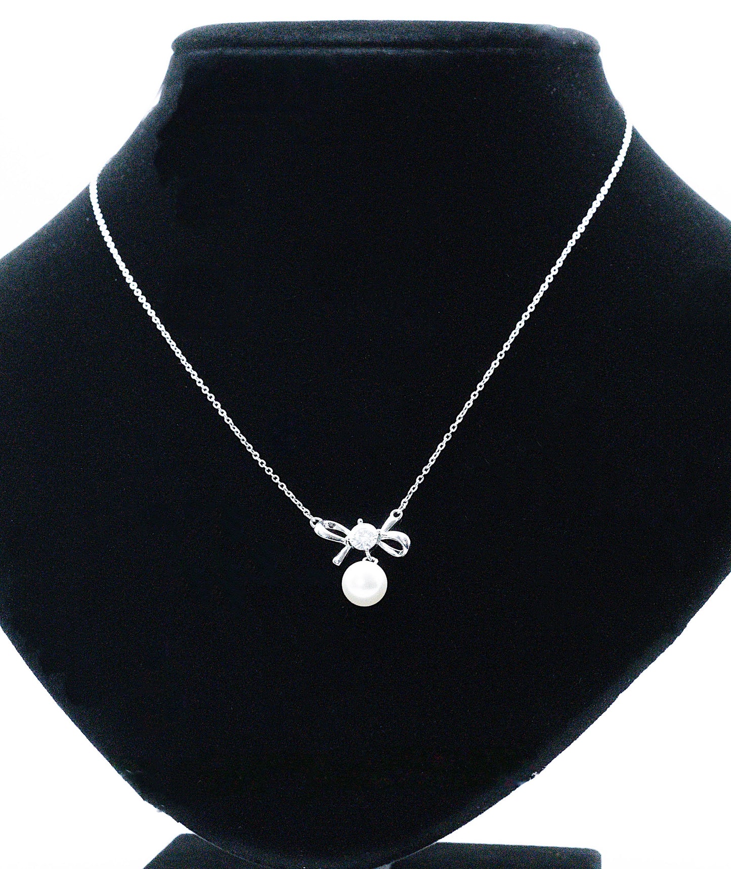 Aliana Ribbon Moissanite 925 Silver Necklace-NCE507