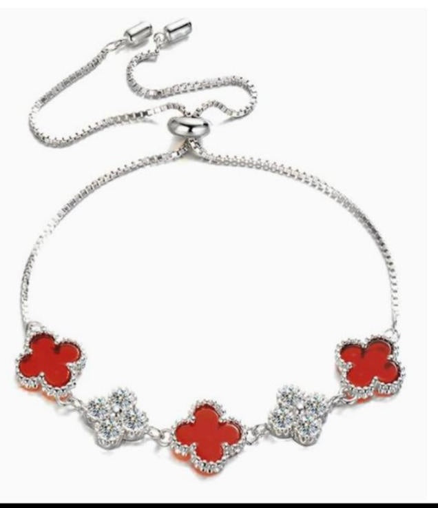 Clover Moissanite 925 Silver Bracelet