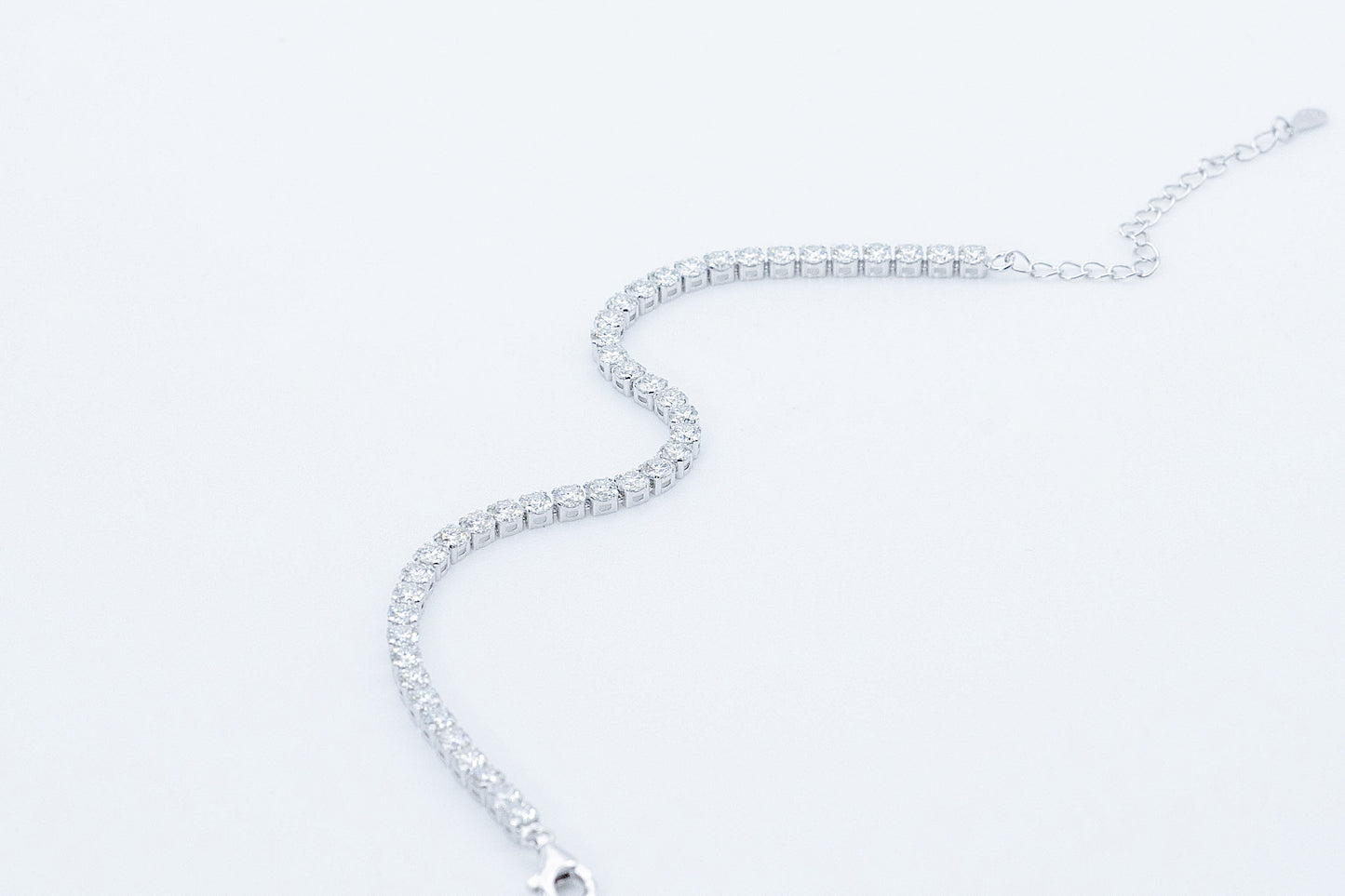 Primavera 3mm Moissanite 925 Silver Tennis Bracelet-BTF608