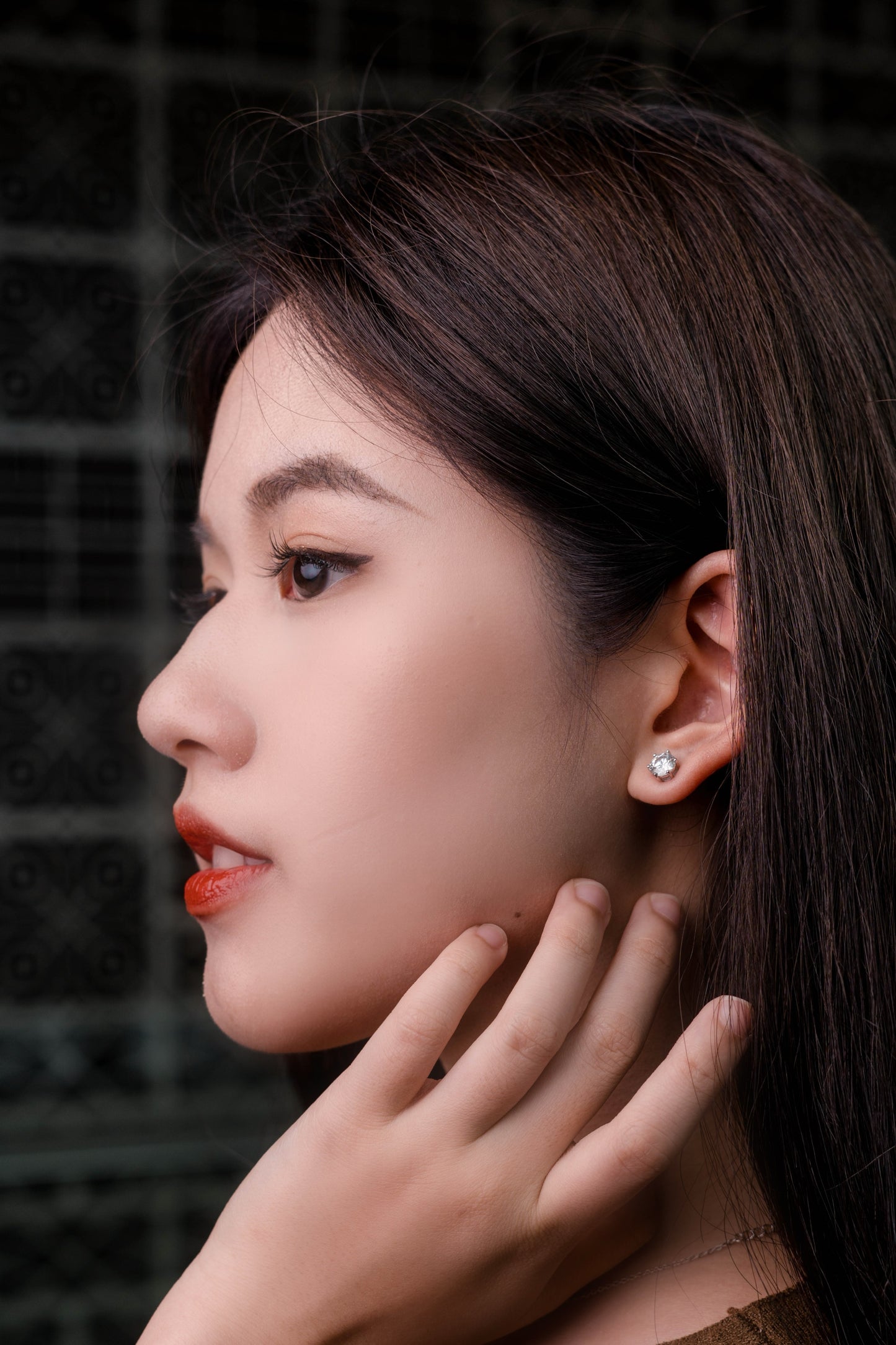 Halo Dot Mossainite 925 Silver Earring-AAE403