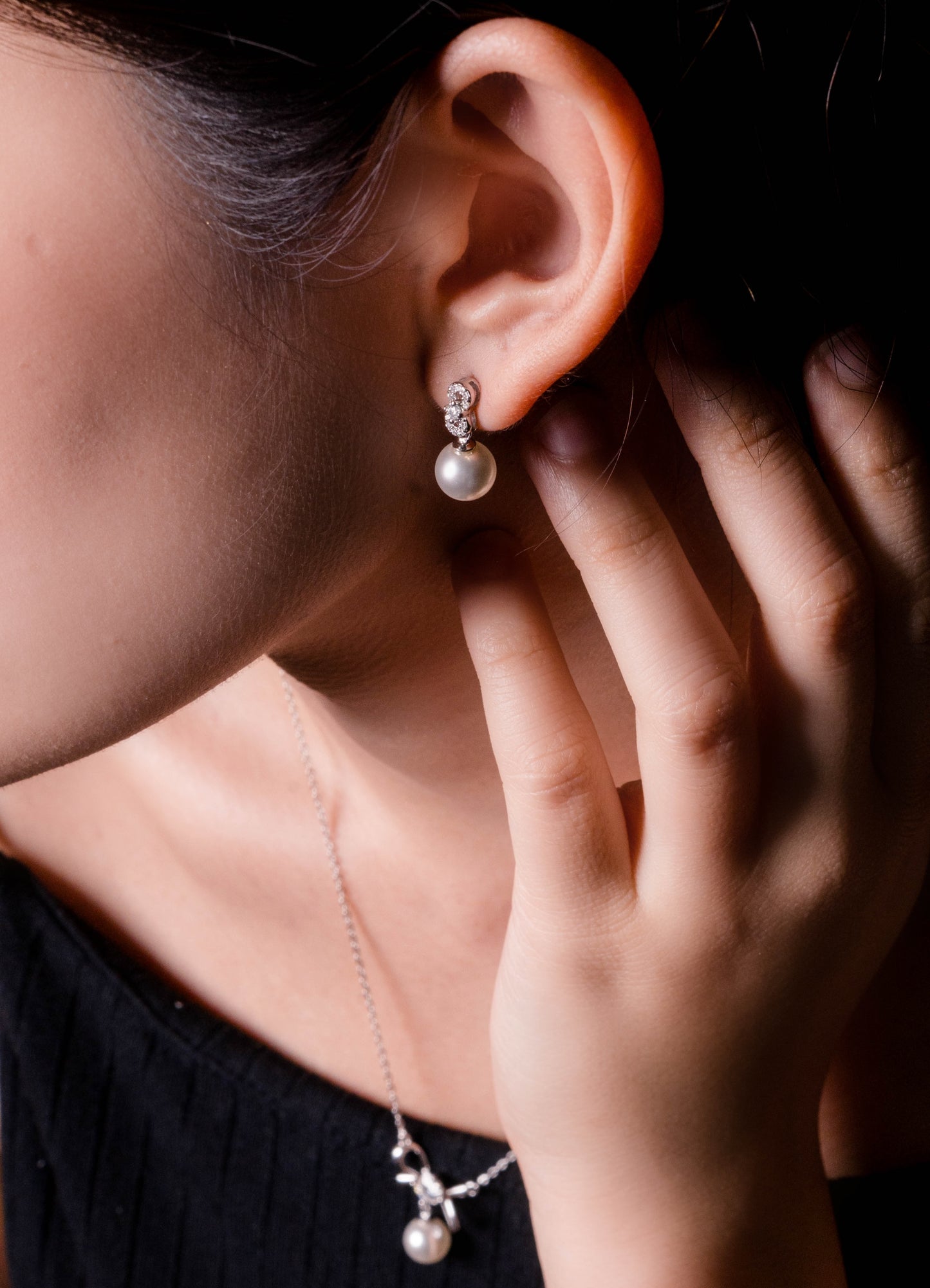 Pearlux Moissanite 925 Silver Earring-AAE401