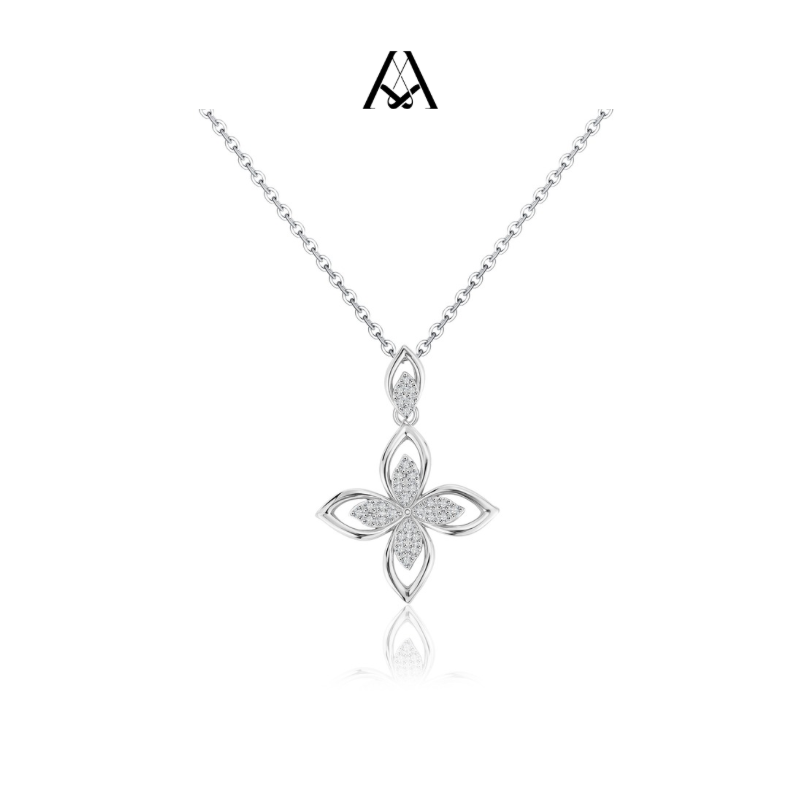 Blossom Moissanite 925 Silver Necklace