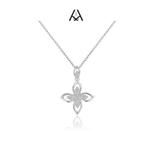 Blossom Moissanite 925 Silver Necklace