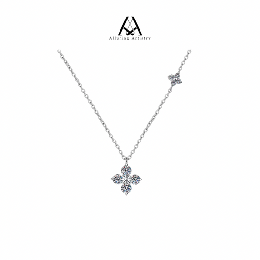 Fleur Éclat Moissanite 925 Silver Necklace