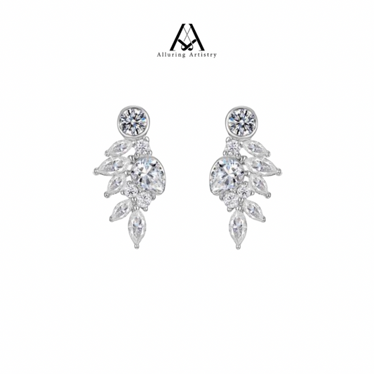 Elodie Floral Moissanite 925 Silver Earring