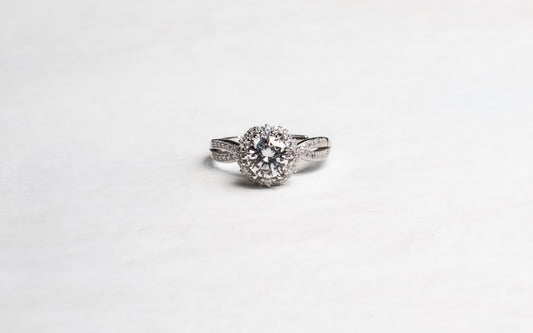 Luna Moissanite 925 Female Silver Ring-AFR201